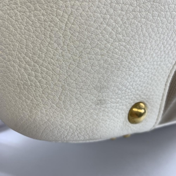 Prada Doctor's Bag Handbag Jacquard Leather Beige White - Picture 7 of 10